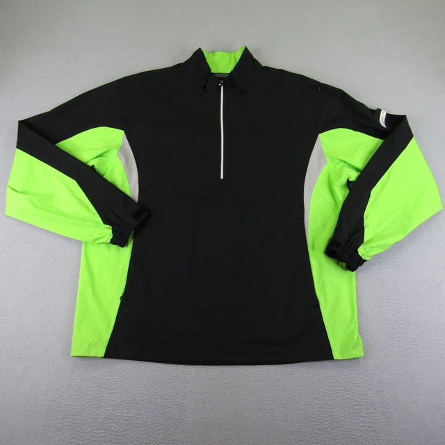 FootJoy Jacket Mens Large Black Green Hydrolite Full Zip Windbreaker Golf