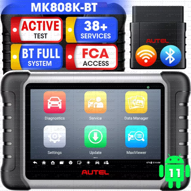 AUTEL MaxiCOM MK808K-BT MK808BT PRO Strumento Diagnostica Test Attivo Bluetooth