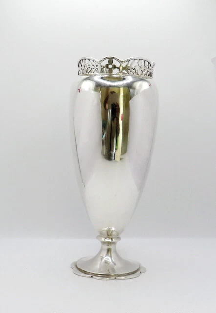 Antico Vaso da Tavolo Argento Sterling Completamente Caratterizzato Collingwood & Sons