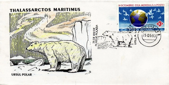 Romania Arctic 4 pr.c. Animals 25 years Filatelie Polar sp.c. Oralea 25.05.1993