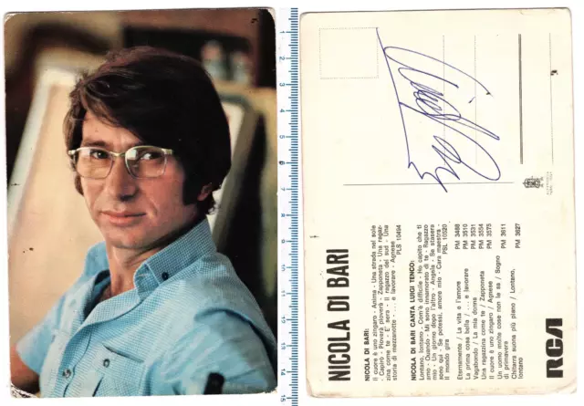 foto  con Autografo del cantante NICOLA DI BARI - RCA