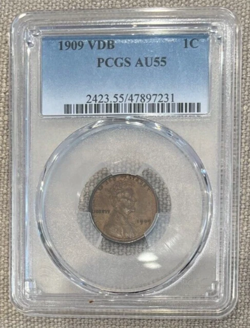 1909 VDB Wheat Penny PCGS AU55