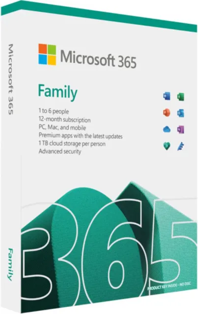 Microsoft 365 Family 2021 English APAC 1 Year Subscription Medialess for PC & Ma