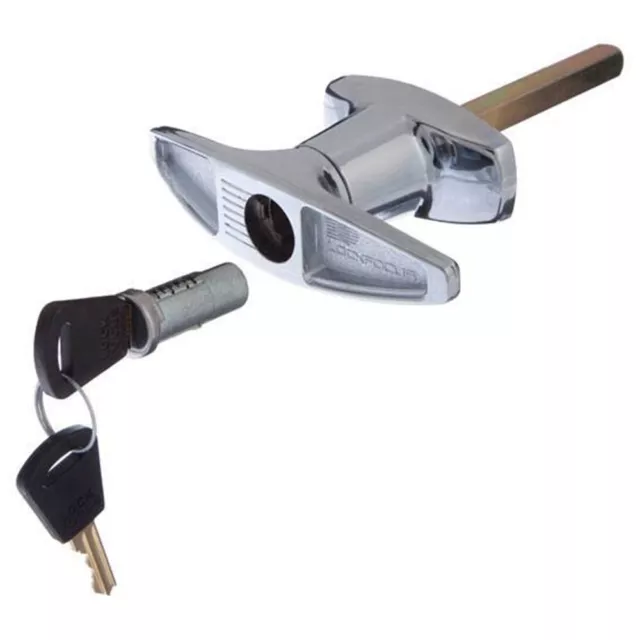 Lock Focus Garage Door Lock T Handle Rear Fix - 2 Keys - Available Keyed Alike