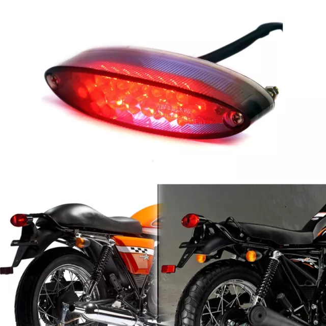 12V MOTORCYCLE LED Rear Brake Tail Light For Scooter Cafe Racer