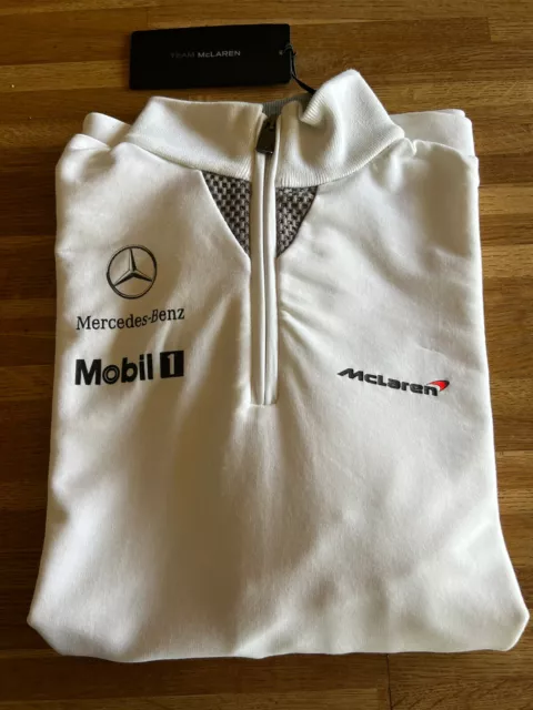 F1 Vodafone Mclaren Mercedes da Donna Team Felpa Bianco XL Nuovo Etichette