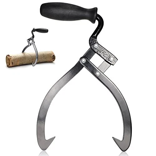 10 Inches Log Tongs Logging Skidding Tongs Steel Lifting Firewood Tongs Black Lo