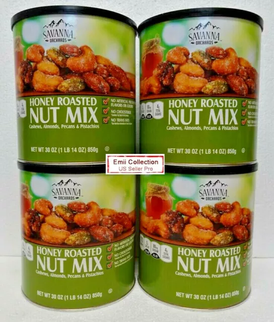 2 PACKS SAVANNA Orchards Gourmet Honey Roasted Nut Mix 30oz Each