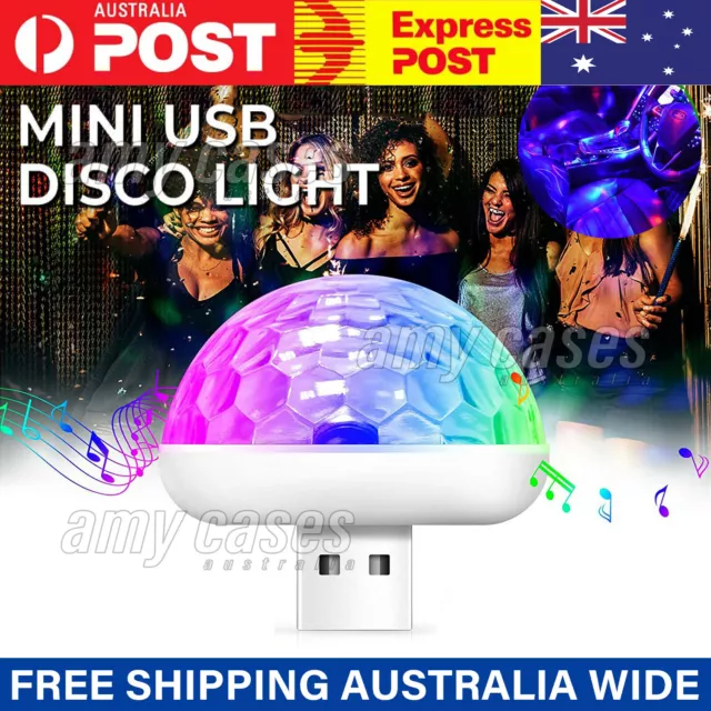 Mini USB Disco Ball Party Light Portable DJ Stage LED Light Strobe Lamp Club MEL
