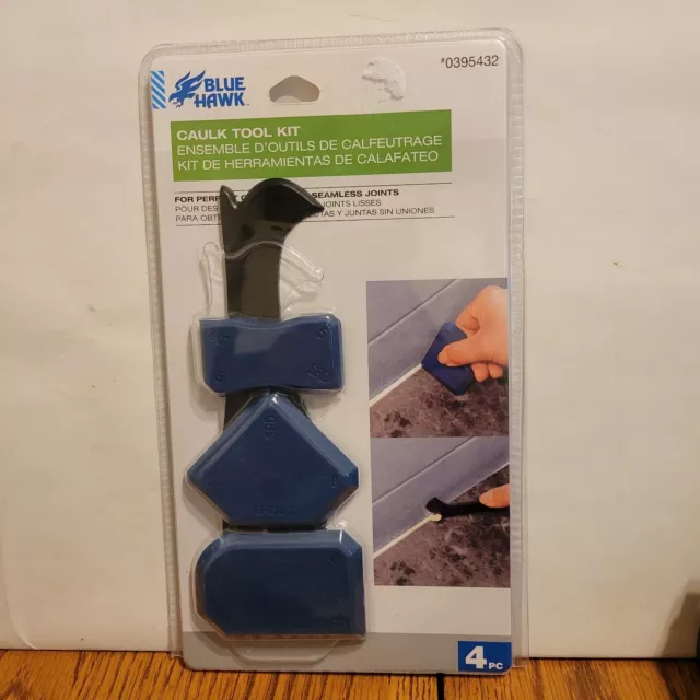 NEW Blue Hawk Caulk Tool Kit 4-piece #0395432 FOR PERFECT Corners & Joints NEW
