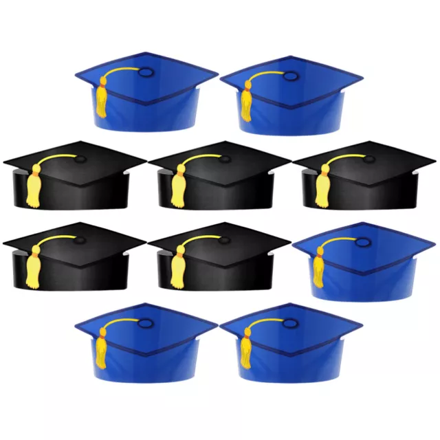 10 Pcs Graduation Hats Paper Caps with Tassel for Kids Decor Child Make up