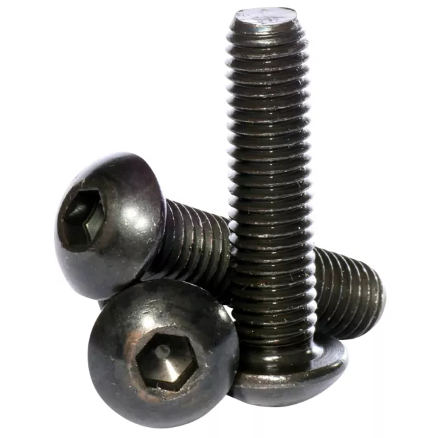 M4 ( 4mm ) High Tensile 10.9 Socket Button Head Screws Black Self Colour Bolts