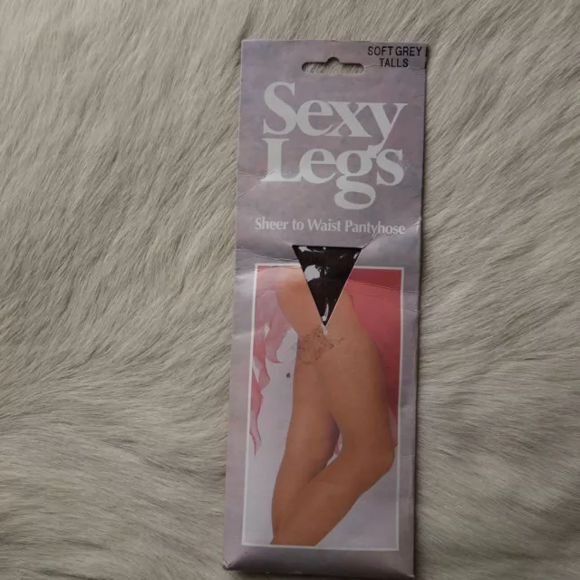 SEXY LEGS Vintage Grey Pantyhose Vintage Sheer To Waist Pantyhose TALL Pantyhose