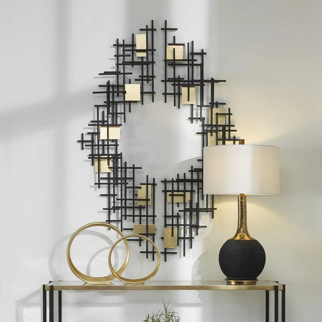 Pair Sreflection Metal Modern Wall Decor Xxl 58" Wall Art Uttermost 04305