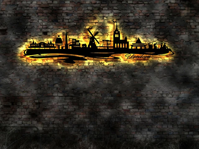 3D LED Deko Nürnberg Wandtattoo Skyline Aufkleber Buch Stadtplan map
