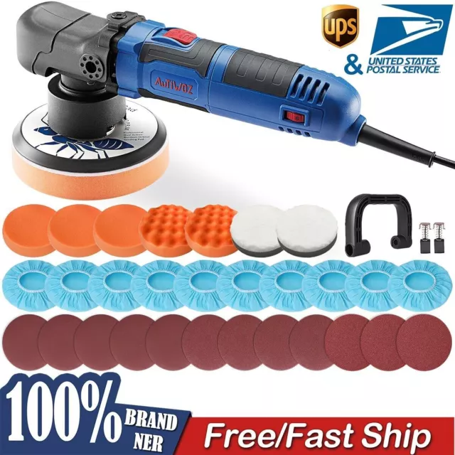 800W Dual Action Car Polisher Buffer Random Orbital Polishing Machine 6" Pad Mop