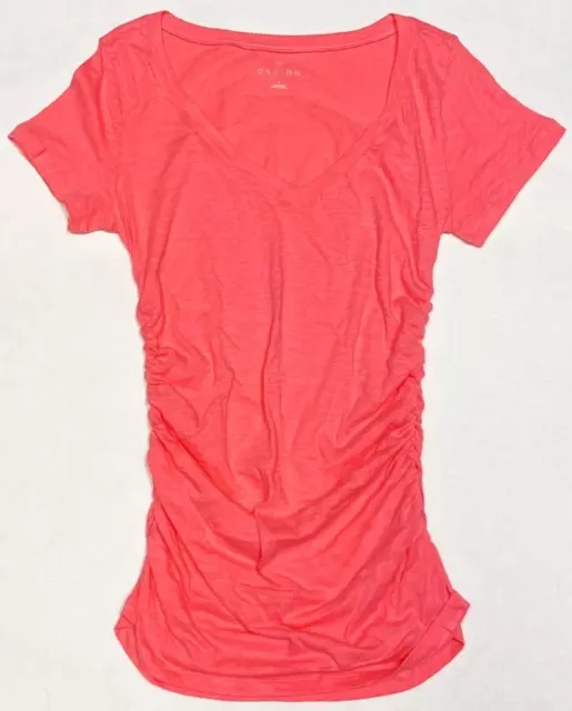 Caslon Womens Medium Short Sleeve Coral Gathered Tee Shirt