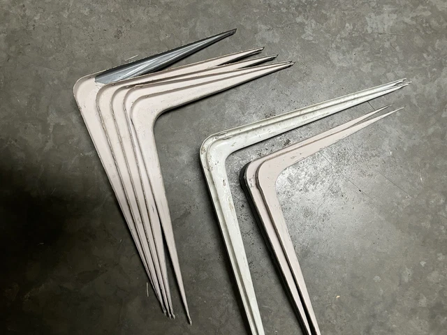 Set of 9 Metal Wall Shelf Corner Brackets Angled Shelving Support