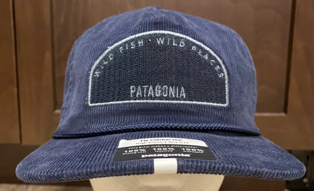 NWT Patagonia Fly Catcher Hat SnapBack Cap Corduroy Blue Wild Fish Places Men OS