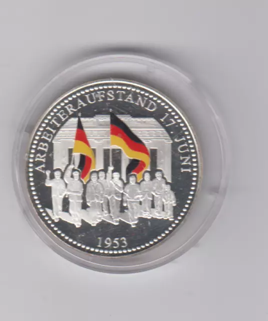 Medaille Arbeiteraufstand in der DDR 1953 AG 333/1000 PP mit Farbapplikation