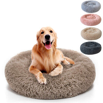 Donut Pet Dog Cat Bed Plush Soft Warm Calming Sleeping Bed Kennel Ultra Fluffy