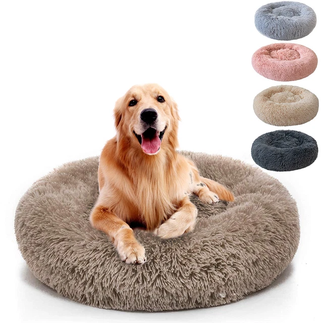 Donut Pet Dog Cat Bed Plush Soft Warm Calming Sleeping Bed Kennel Ultra Fluffy