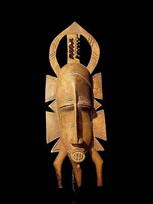 African Face Mask African Tribal Art Wooden Face Mask  Kpeliye'e -2865