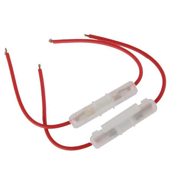 2x Ensemble De 2 Pièces Tube De Verre En Ligne Pour Moto 15 Ampères Boîte De