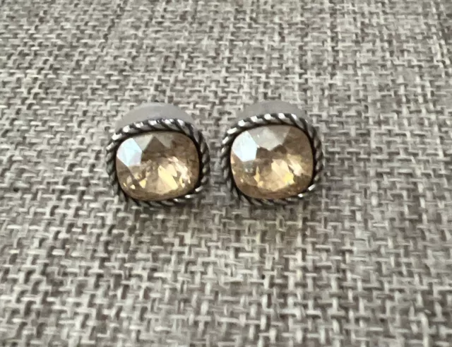 Brighton Sparkleville Golden Champagne Crystal Post Earrings