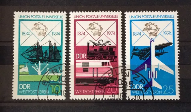 Briefmarke DDR 1974, Mi.Nr. 1984-1986, 100 J. Weltpostverein, gestempelt