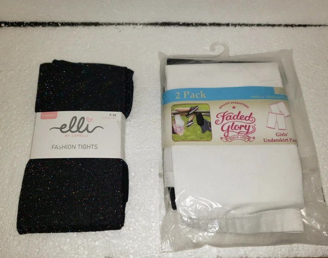 Girls' Underskirt Panty New 2-pack size 8, Girls' Tights Size 7 through 10