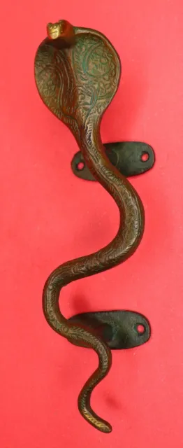 Snake Shape Door Handle Antique Style Handcrafted Brass Cobra Wardrobe Pull Knob