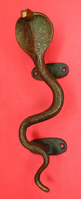 Snake Shape Door Handle Antique Style Handcrafted Brass Cobra Wardrobe Pull Knob