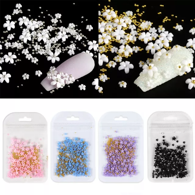 3D Nail Art Diy Gem Mix Perles Acrylique Cristal Perle Fleur Nail Décors 》