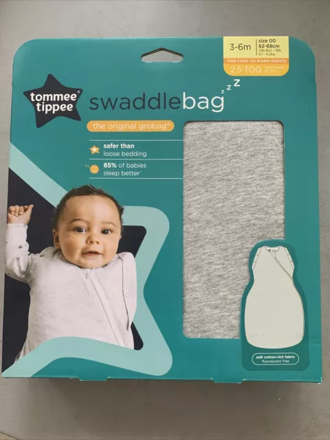 Tommee Tippee Grobag Wickeltasche 3-6m 2,5 Tog - SKY GRAU MARL. Brandneu! ✅