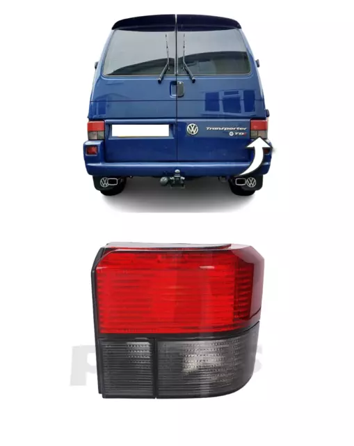 Pour VW Transporter T4 Caravelle 90-03 Feux Arrière Rouge / Fumé Lampes Droit