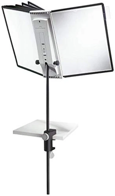 Durable 581800 Sherpa Desk Clamp 10, Leggio da Tavolo con Morsetto, 10 Pannelli,