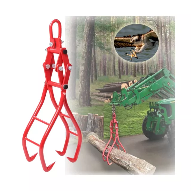 28" 4 Claw Log Grapple Logging Tongs Lifting Timber Lifting Tongs for Tractor...