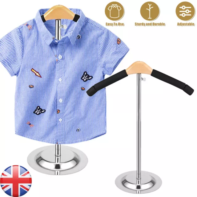 Adjustable Child T Shirt Display Stand Flexible Shoulder Stand Clothes Hanger UK