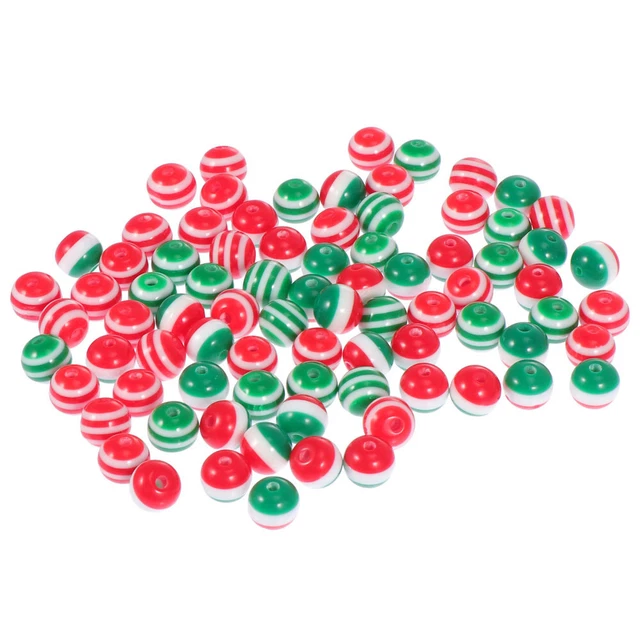 1 juego de perlas de Navidad rayas de Navidad perlas 8 mm para DIY Cra