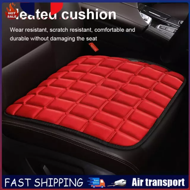 12V Car Seat Heated Cover 40W Car Seat Heating Cushion Anti-slip (Red) FR