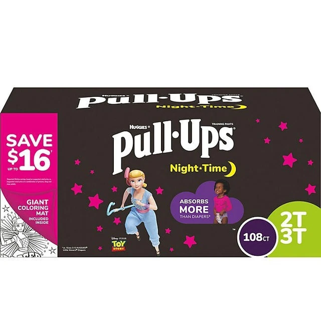 HUGGIES PULLUPS NIGHTTIME Training Underwear for Girls (Sizes 2T4T