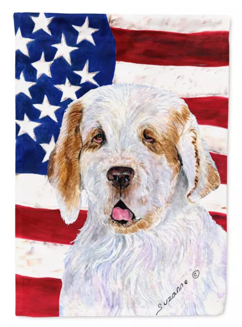 USA American Flag with Clumber Spaniel Flag Garden Size SS4027GF