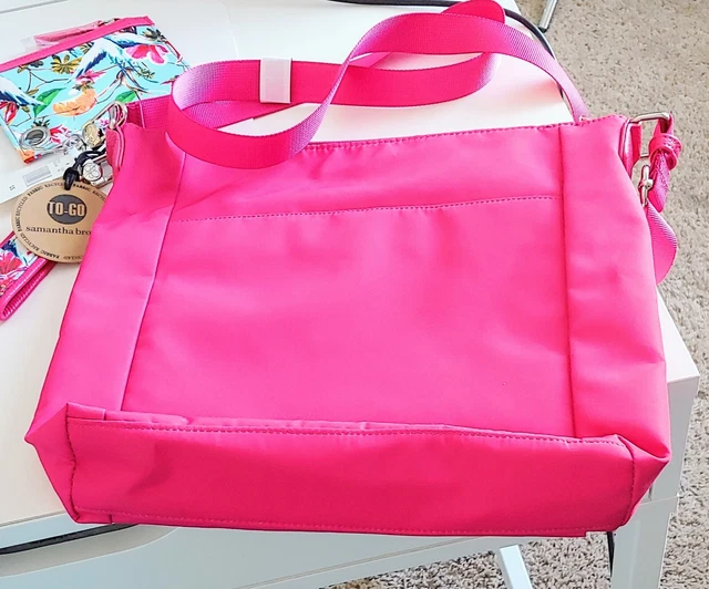 Samantha Brown To-Go Zip Front Crossbody Hot Pink Nwt 2