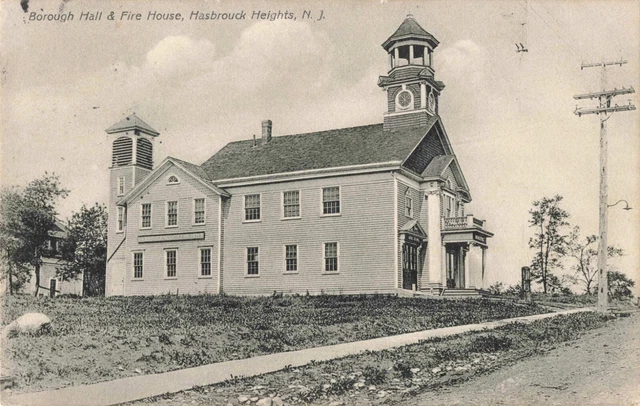 Borough Hall & Fire House Hasbrouck Heights New Jersey NJ 1913 Postcard Borough Hall & Fire House Hasbrouck Heights New Jersey NJ 1913 Postcard