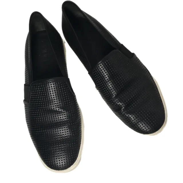 Vince Blair  Black Perforated Leather Slip-On Sneaker Size 6.5m