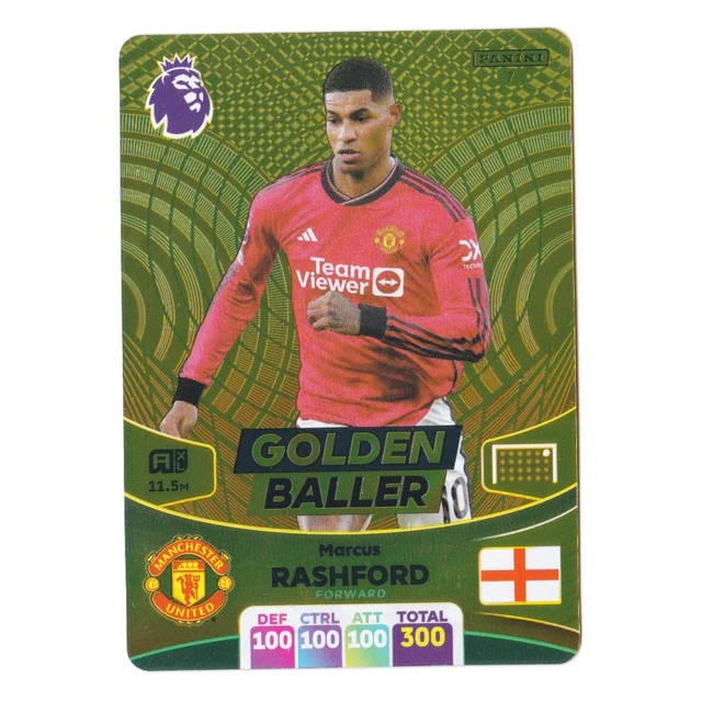 PANINI ADRENALYN 2024 Golden Baller 7 Marcus Rashford Football Card 2
