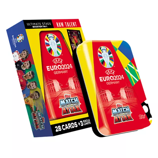 Euro 2024 Match Attax Brut Talent Booster Boite Topps Carte de Collection