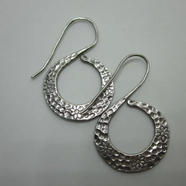 Fine Silver Earrings Sterling 925 Premium Hammered Skin Six Numeric Shape Styles