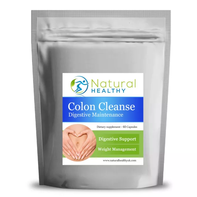 30 Colon Cleanse Detox Formula with Aloe Vera Fennel Psyllium Husk Nettle etc,